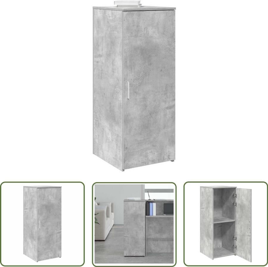 The Living Store Opbergkast 40x45x103 5 cm bewerkt hout betongrijs Opslagkast Houten Kast Betonnen Grijze Kast Opberger Bergruimte