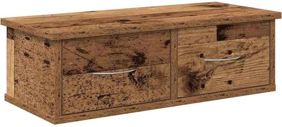 VidaXL Wandkast Wandkasten Hangkast Hangende Kast Wandkast 60x26x18 5 cm bewerkt hout oud houtkleurig