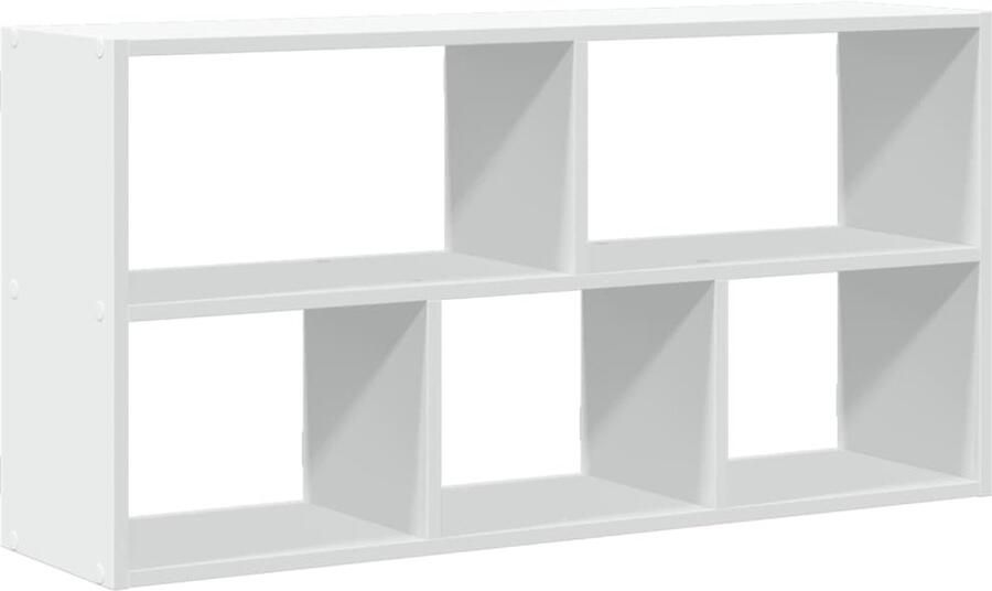 VidaXL Wandschap 100x25x50 cm bewerkt hout wit Wandplank Houten Plank Opslagoplossing Decoratie Minimalistisch Design