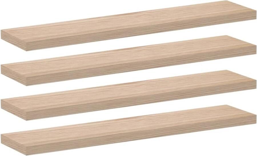 VidaXL Wandschapppen 4 st 110x23 5x4 cm bewerkt hout Zwevend Schap Zwevende Schappen Wandschap Wandplank
