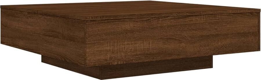 The Living Store Salontafel 100x100x31 cm bewerkt hout bruin eikenkleur Salontafel Houten Salontafel Moderne Salontafel Bruine Eiken Salontafel Bijzettafel