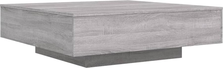 The Living Store Salontafel 100x100x31 cm bewerkt hout grijs sonoma eikenkleurig Salontafel Bijzettafel Houten Salontafel Grijze Salontafel Modern Design