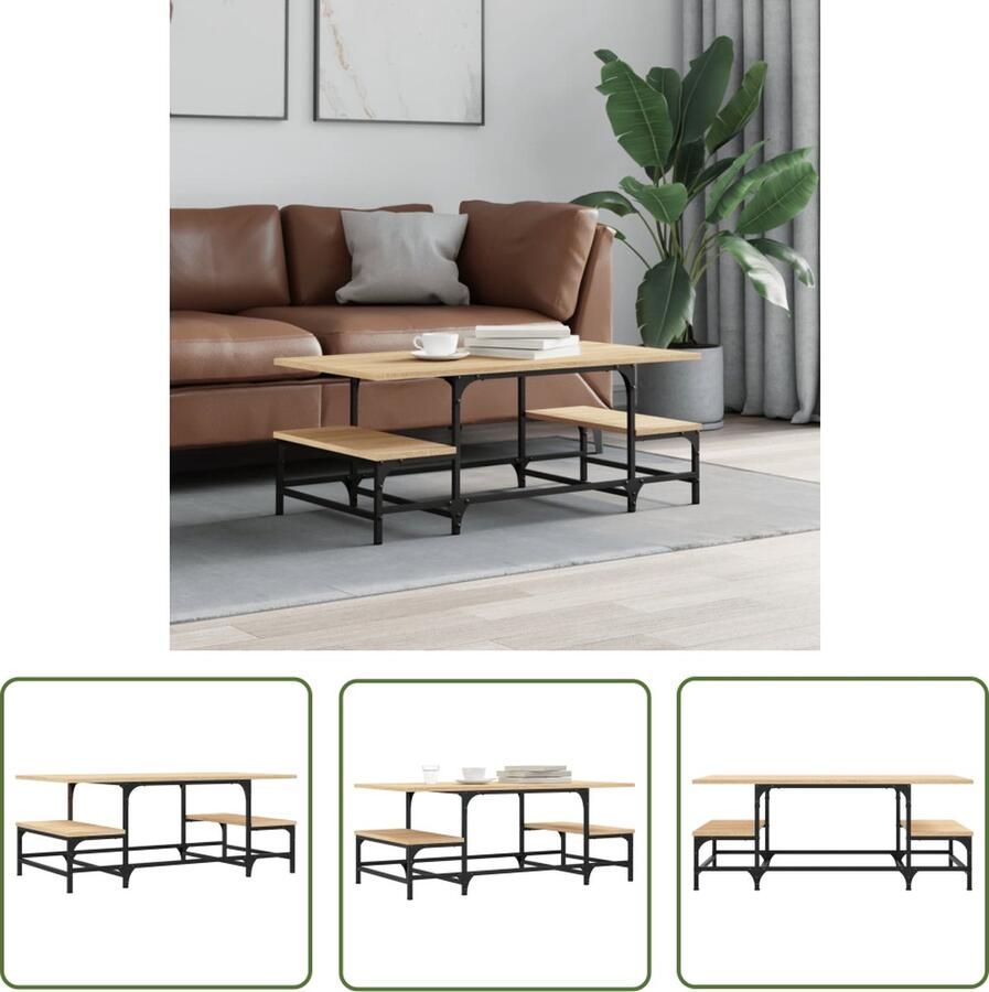 VidaXL -Salontafel-100x50 5x40-cm-bewerkt-hout-gerookt-eikenkleurig