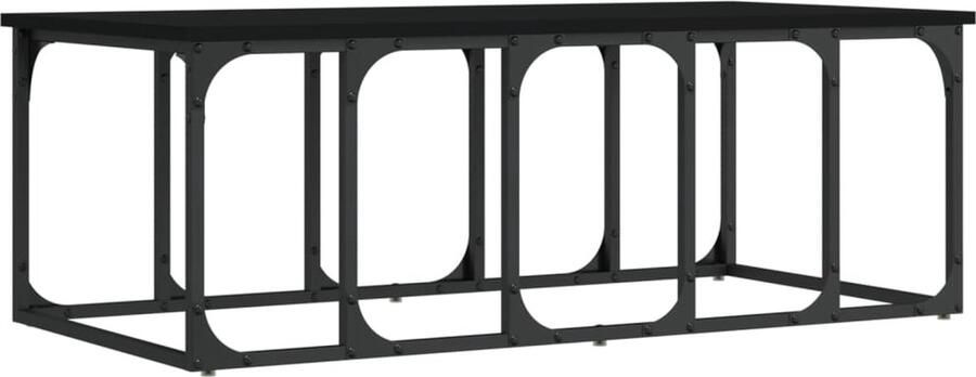 The Living Store Salontafel 100x50x35 5 cm bewerkt hout zwart Salontafel Houten Salontafel Zwarte Salontafel Design Salontafel Moderne Salontafel