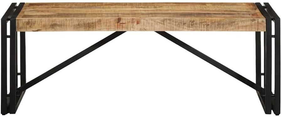 The Living Store Salontafel 100x50x35 cm massief ruw mangohout Salontafel Houten Salontafel Mangoholz Tafellaar Industrieel Meubilair Bruine Salontafel