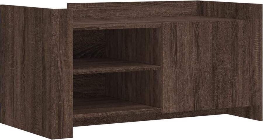 VidaXL Salontafel 100x50x50 cm bewerkt hout bruin eikenkleurig Salontafel Houten Salontafel Eiken Salontafel Living Room Furniture Woonkamer Meubilair