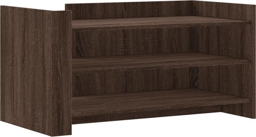 The Living Store Salontafel 100x50x50 cm bewerkt hout bruin eikenkleurig Salontafel Houten Salontafel Bijzettafel Koffietafel Eikenhouten Salontafel