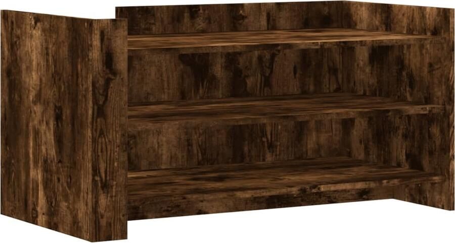 The Living Store Salontafel 100x50x50 cm bewerkt hout gerookt eikenkleurig Salontafel Houten Salontafel Bijzettafel Tv Tafeltje Salontafeltjes