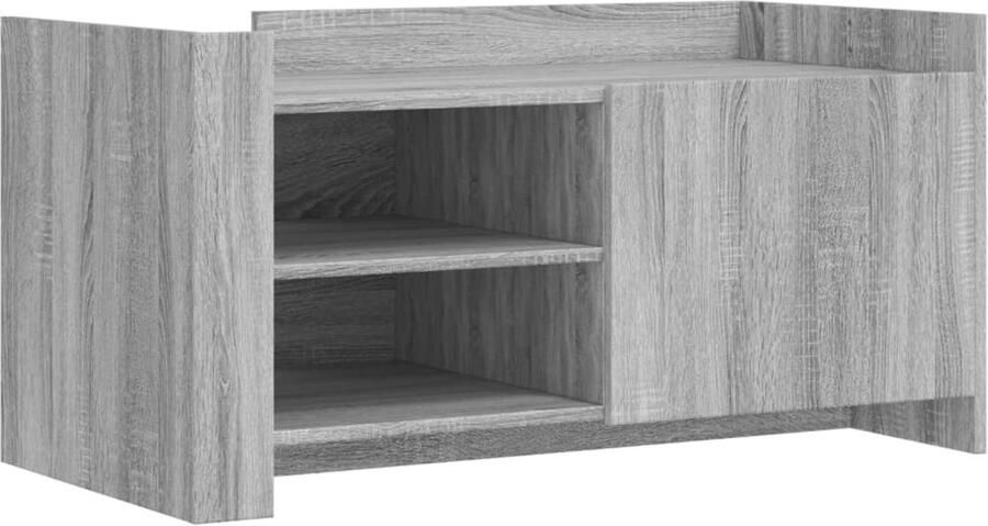 VidaXL Salontafel 100x50x50 cm bewerkt hout grijs sonoma eikenkleur Salontafel Salontafels Bijzettafel Banktafel