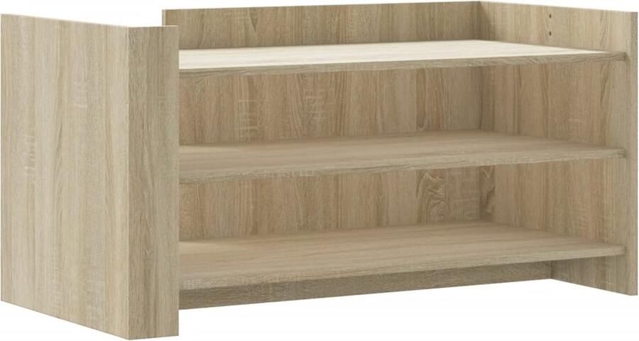 VidaXL Salontafel 100x50x50 cm bewerkt hout sonoma eikenkleurig Salontafel Houten Salontafel Eikenhouten Salontafel Sonoma Eiken Woonkamermeubilair