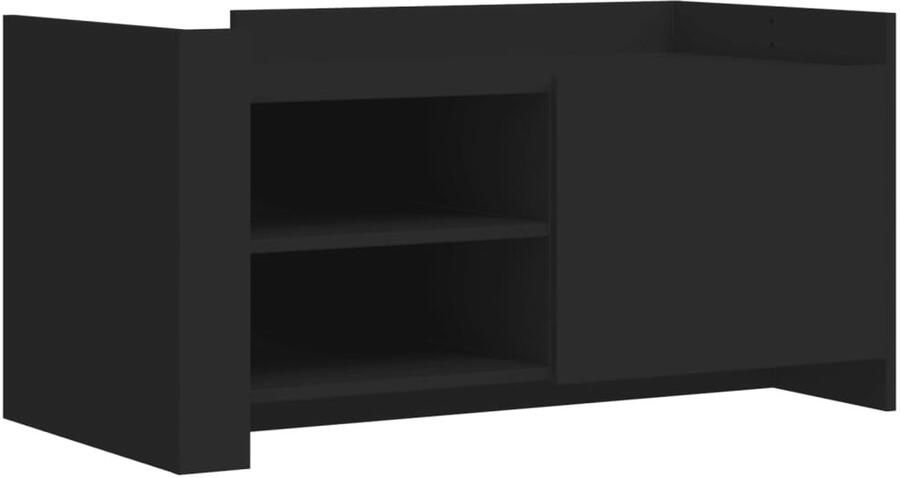 VidaXL Salontafel 100x50x50 cm bewerkt hout zwart Salontafel Houten Salontafel Zwarte Salontafel Design Salontafel Living Room Furniture
