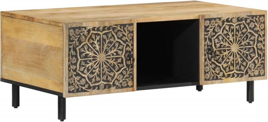 VidaXL Salontafel 100x54x40 cm massief mangohout Salontafel Houten Salontafel Mangoholztaslontafel Vintage Salontafel Retro Salontafel