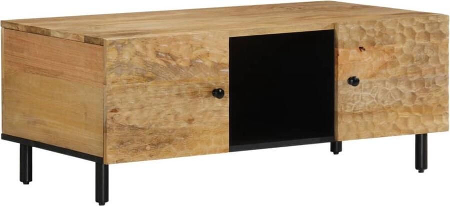 VidaXL Salontafel 100x54x40 cm massief mangohout Salontafel Houten Salontafel Mangoholztaslontafel Vintage Salontafel Industrieel Salontafel