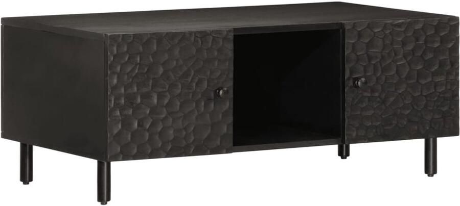 VidaXL Salontafel 100x54x40 cm massief mangohout zwart Salontafel Salontafels Bijzettafel Banktafel