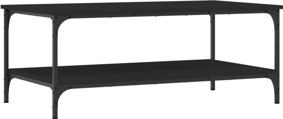 The Living Store Salontafel 100x55x40 cm bewerkt hout zwart Salontafel Houten Salontafel Zwarte Salontafel Modern Salontafel Trendige Salontafel