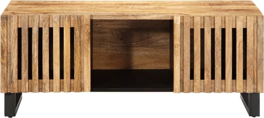 The Living Store Salontafel 100x55x40 cm massief ruw mangohout Salontafel Mangohout Houten Salontafel Woonkamersalontafel Tv Tafellaar
