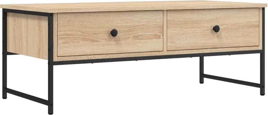 The Living Store Salontafel 101x49x39 5 cm bewerkt hout sonoma eikenkleurig Salontafel Houten Salontafel Sonomaplank Eikenhouten Salontafel Tv Tafeltje