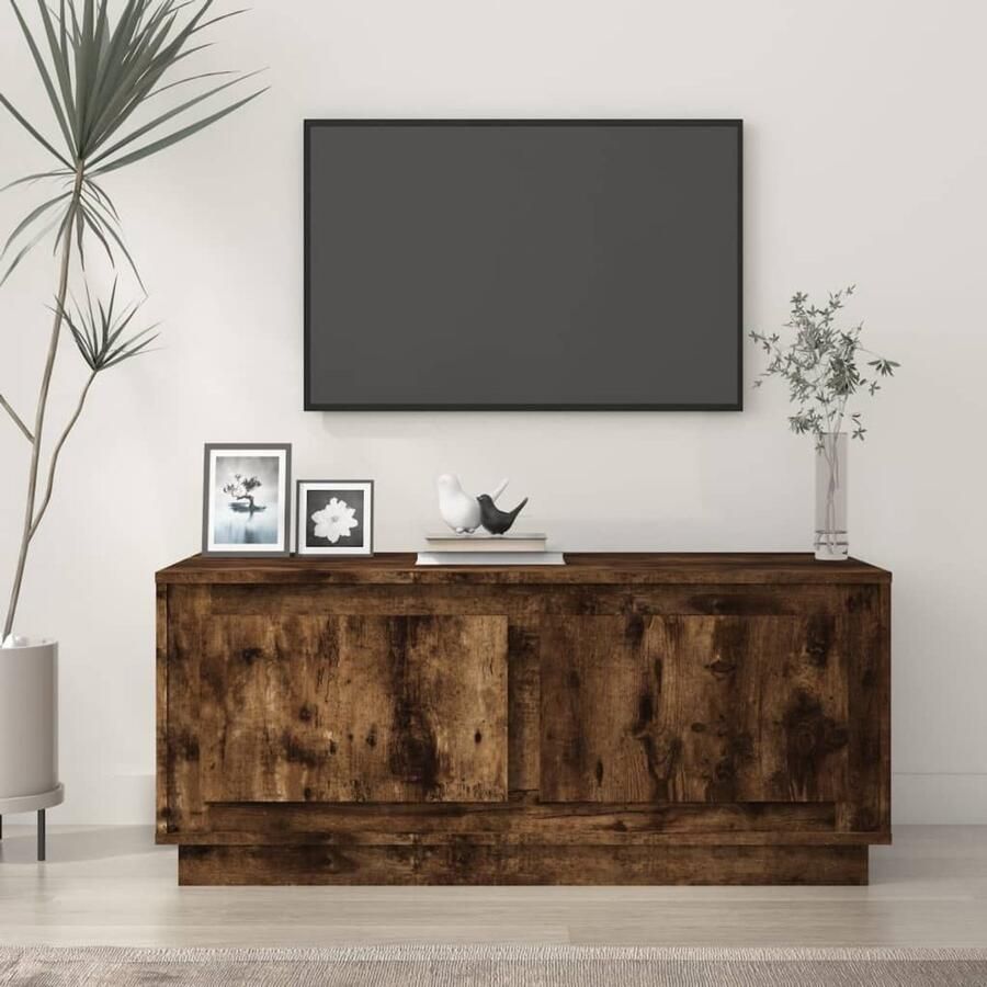 The Living Store Salontafel Gerookt Eiken 102 x 50 x 44 cm Duurzaam bewerkt hout Salontafel Houten Salontafel Salontafeltje Tv Tafeltje Koffietafel