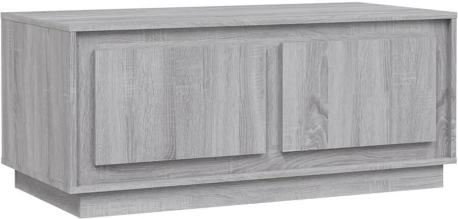 The Living Store Salontafel Grijs Sonoma Eiken 102x50x44 cm Opbergvakken en Deuren Salontafel Houten Salontafel Grijze Salontafel Met Lade Salontafel Met Opbergruimte