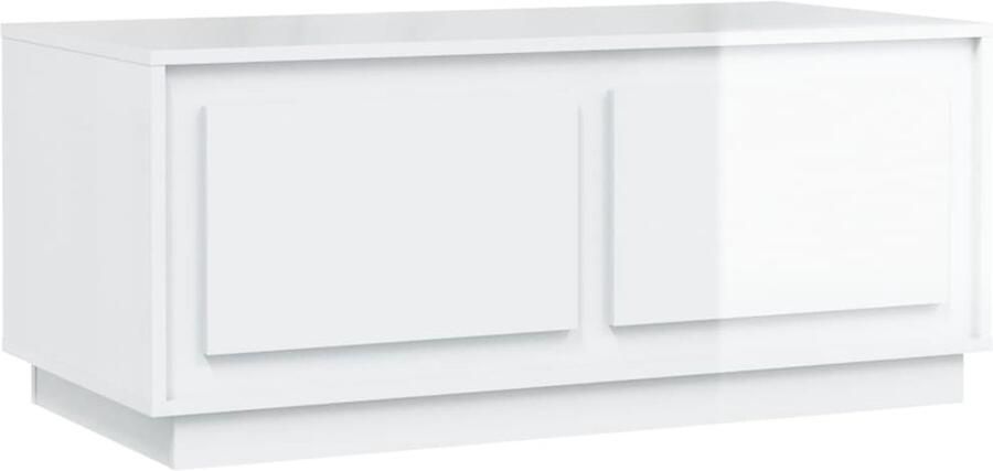 VidaXL Salontafel 102x50x44 cm bewerkt hout hoogglans wit Salontafel Houten Salontafel Hoogglans Wit Salontafel Wit Living Room Furniture