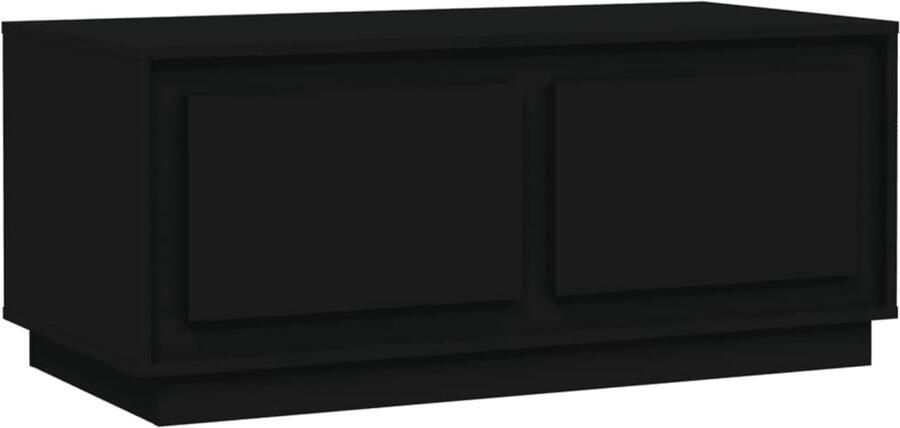 The Living Store Salontafel 102x50x44 cm bewerkt hout zwart Salontafel Houten Salontafel Zwarte Salontafel Tv Tafellaar Bijzettafel