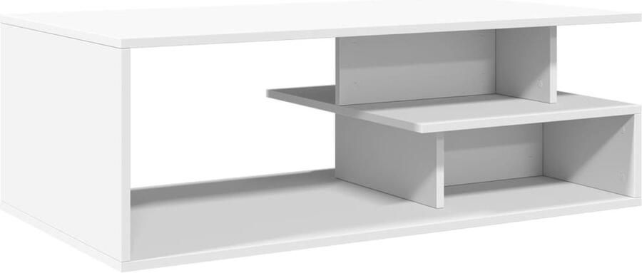 The Living Store Salontafel 102x55x35 cm bewerkt hout wit Salontafel Houten Salontafel Wit Meubilair Living Room Furniture Koffietafel
