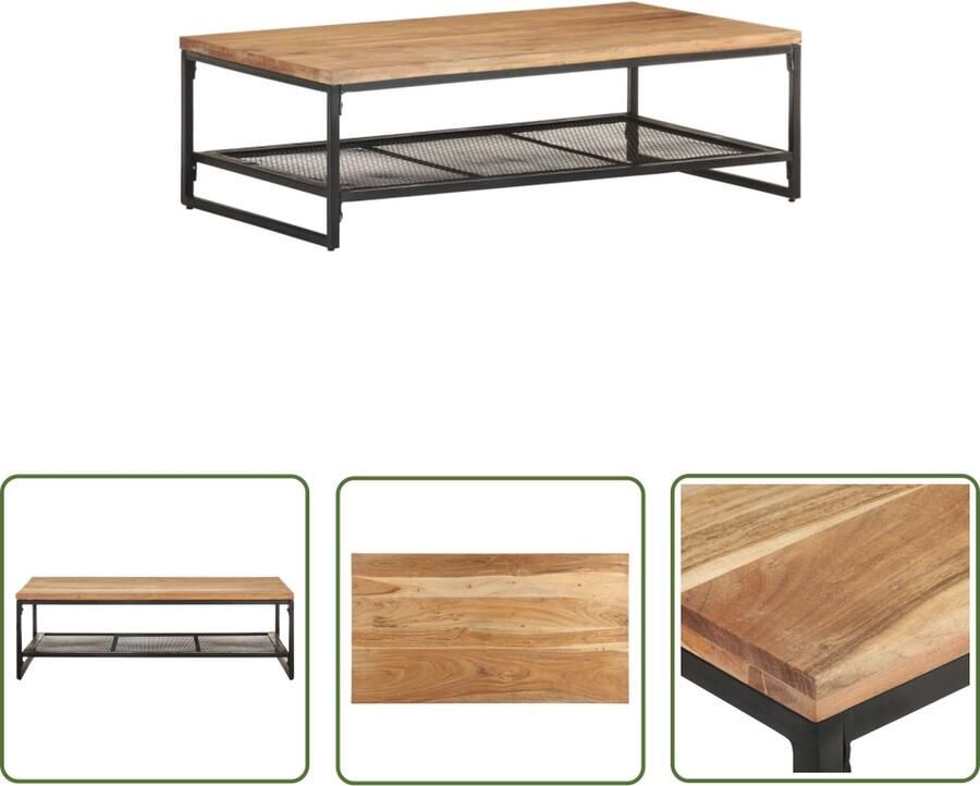 The Living Store Houten Salontafel Acaciahout 110 x 60 x 35 cm Rustieke Stijl Salontafel Houten Salontafel Acacia Salontafel Landelijke Salontafel Rustic Salontafel