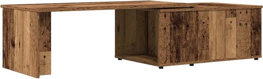 The Living Store Salontafel 150x50x35 cm bewerkt hout oud houtkleurig Salontafel Houten Salontafel Bijzettafel Tv Tafeltje Stoffering