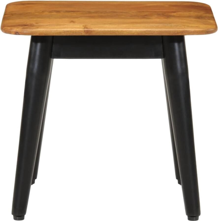 The Living Store Salontafel 45x45x40 cm massief mangohout en ijzer Salontafel Mangohouten Salontafel Houten Salontafel Industriele Salontafel Vintage Salontafel