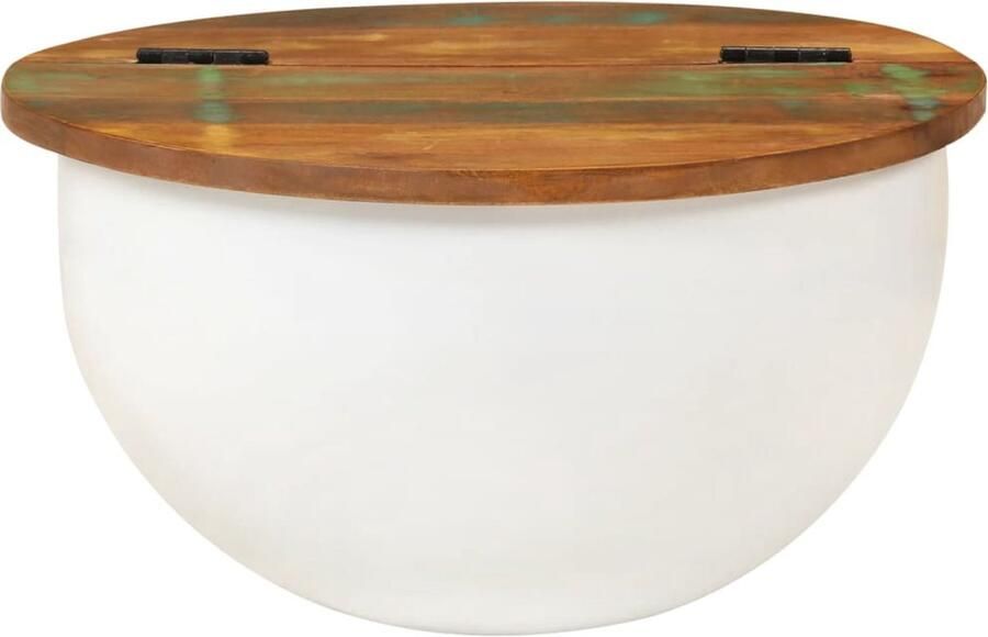 VidaXL Salontafel 50x27 cm massief gerecycled hout wit Salontafel Houten Salontafel Vintage Salontafel Recycled Wood Furniture Eco Friendly Furniture