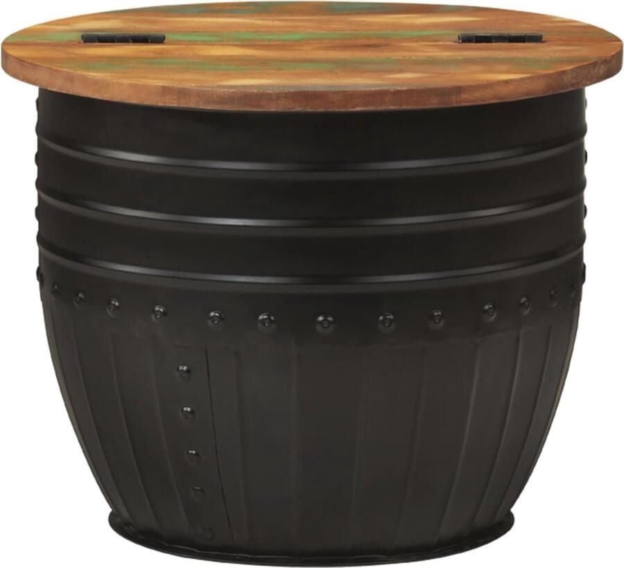 VidaXL Salontafel 50x39 5 cm massief gerecycled hout zwart Salontafel Houten Salontafel Vintage Salontafel Recycled Wood Furniture Zwarte Salontafel