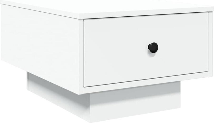 The Living Store Salontafel 60x45x31 cm bewerkt hout wit Salontafel Houten Salontafel Witte Salontafel Bijzettafel Tv Tafeltje