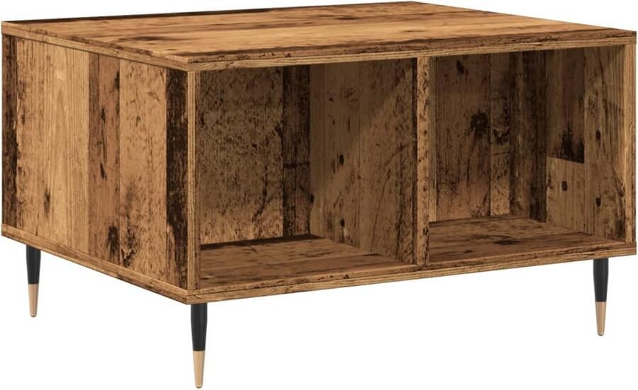 The Living Store Salontafel 60x50x36 5 cm bewerkt hout oud houtkleurig Salontafel Houten Salontafel Vintage Salontafel Bijzettafel Tv Tafeltje