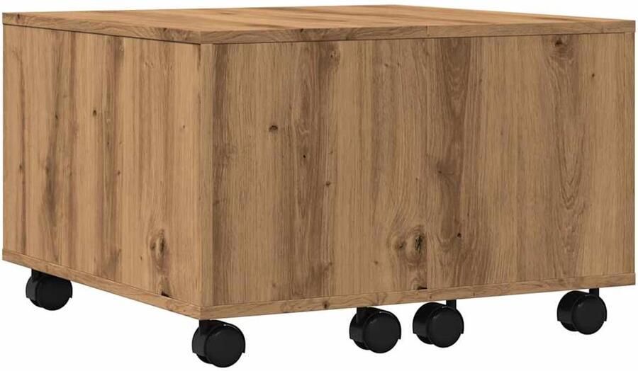 VidaXL Salontafel 60x60x38 cm bewerkt hout artisanaal eikenkleurig Salontafel Houten Salontafel Eikenhouten Salontafel Bijzettafel Tv Tafeltje