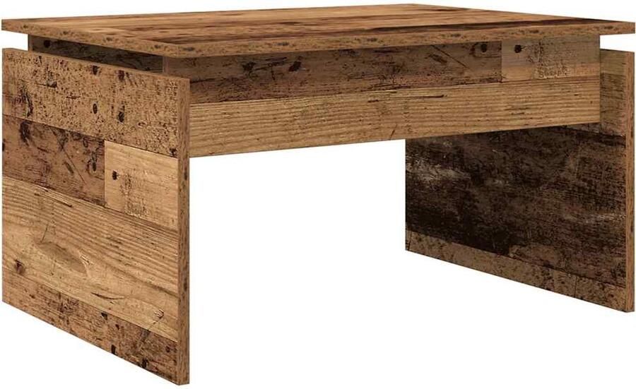 VidaXL Salontafel 68x50x38 cm bewerkt hout oud houtkleurig Salontafel Salontafels Tafel Bijzettafel