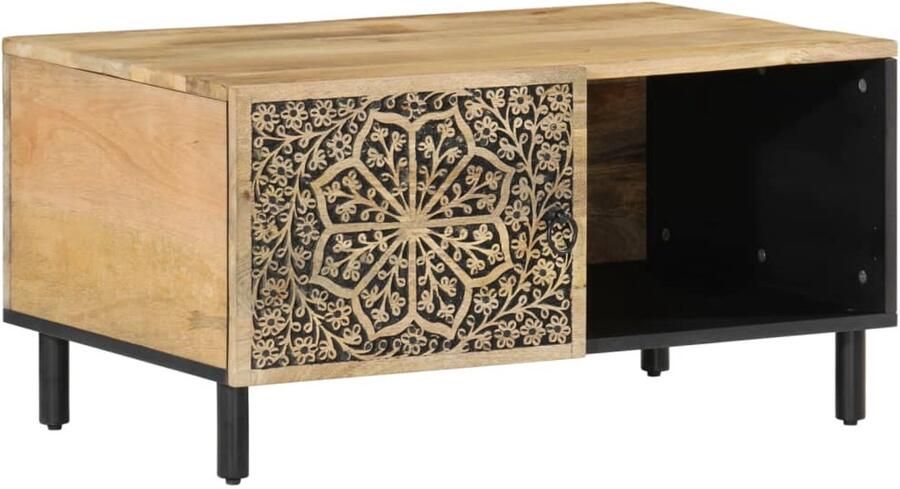 VidaXL Salontafel 80x50x40 cm massief mangohout Salontafel Houten Salontafel Mangoholztaslontafel Vintage Salontafel Retro Salontafel
