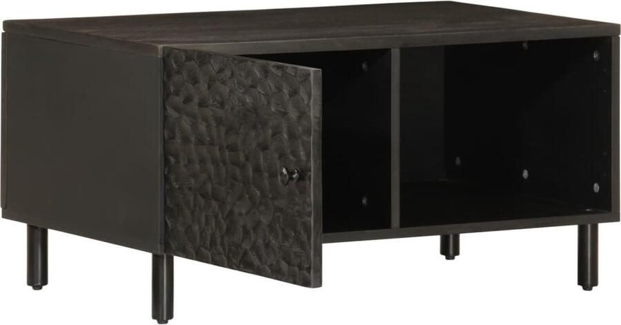 VidaXL Salontafel 80x50x40 cm massief mangohout zwart Salontafel Houten Salontafel Mangohouten Salontafel Zwarte Salontafel Industrieel Design