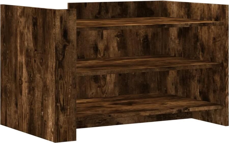 VidaXL Salontafel 80x50x50 cm bewerkt hout gerookt eikenkleurig Salontafel Houten Salontafel Bruin Salontafel Eikenhouten Salontafel Living Room Furniture