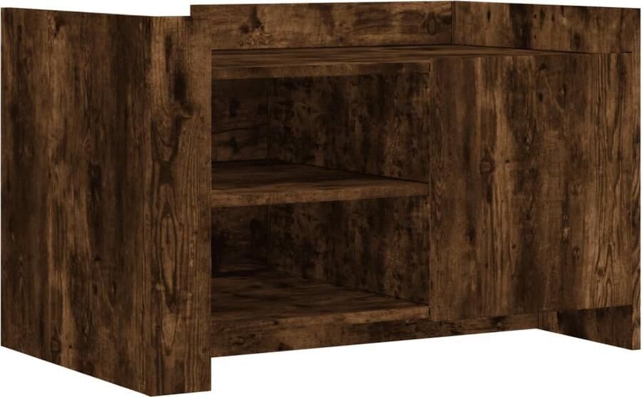 VidaXL Salontafel 80x50x50 cm bewerkt hout gerookt eikenkleurig Salontafel Houten Salontafel Bruine Salontafel Eikenhouten Salontafel Living Room Furniture