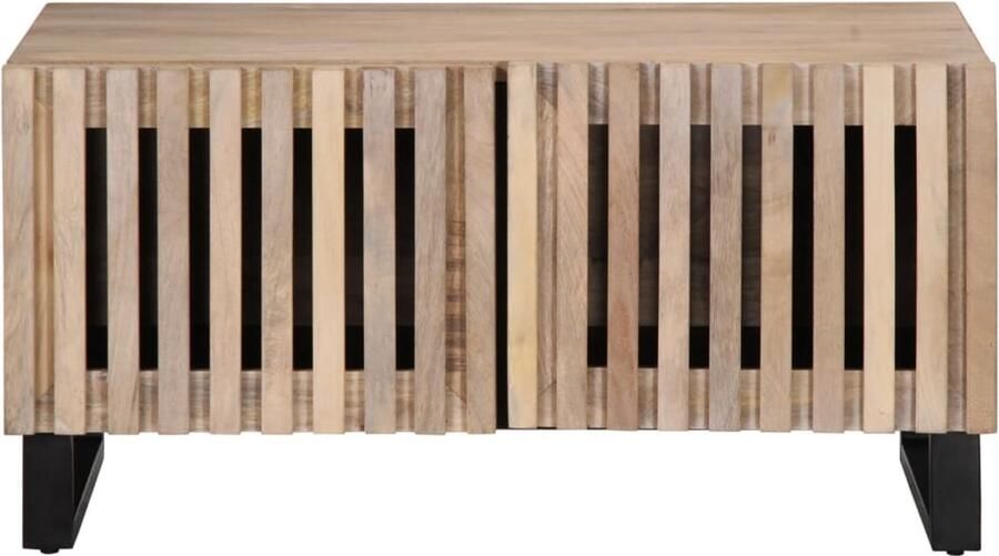 VidaXL Salontafel 80x51x40 cm massief mangohout wit Salontafel Salontafels Bijzettafel Banktafel