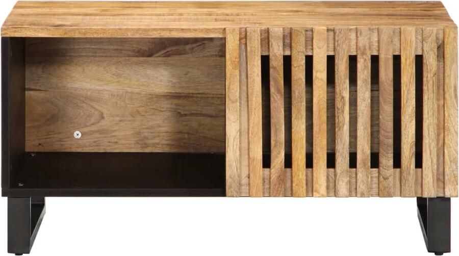 VidaXL Salontafel 80x51x40 cm massief ruw mangohout Salontafel Houten Salontafel Mangoholontafel Vintage Salontafel Industriële Salontafel