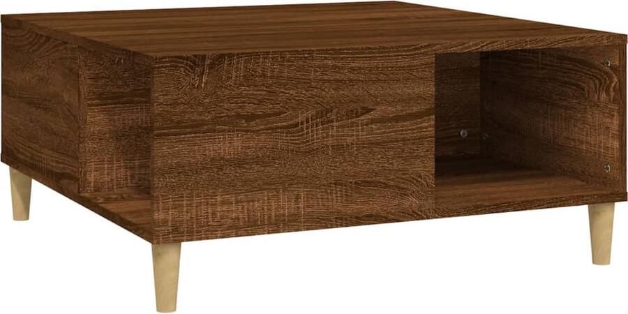VidaXL Salontafel 80x80x36 5 cm bewerkt hout bruin eikenkleur Salontafel Houten Salontafel Bruine Salontafel Eikenhouten Salontafel Livingroom Furniture