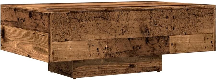 The Living Store Salontafel 85x55x31 cm bewerkt hout oud houtkleurig Salontafel Houten Salontafel Bijzettafel Oude Houtsoort Industrieel Meubilair