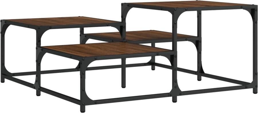 VidaXL Salontafel 87 5x87 5x40 cm bewerkt hout bruin eikenkleur Salontafel Houten Salontafel Eiken Salontafel Moderne Salontafel Living Room Furniture