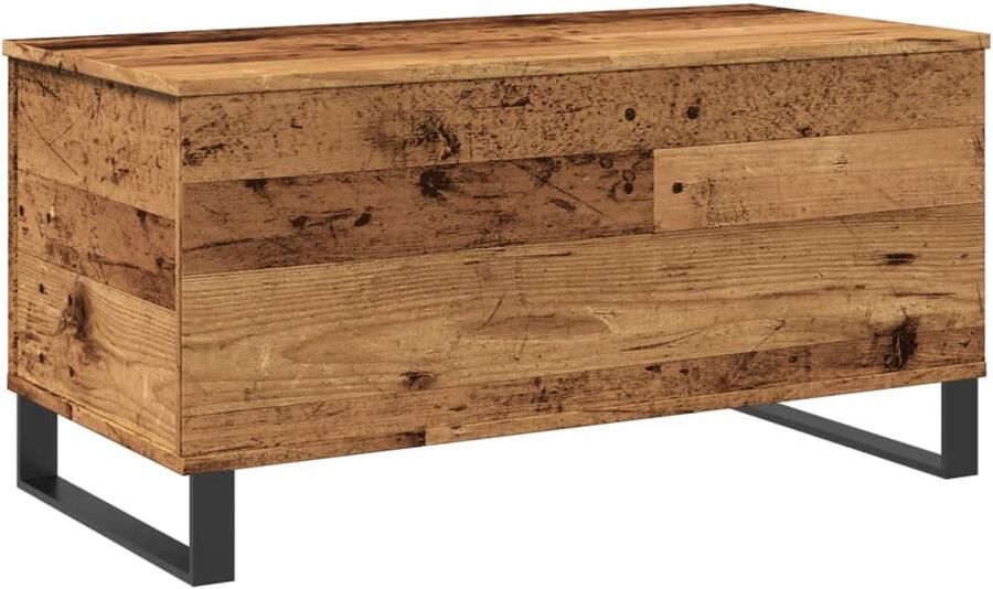 VidaXL Salontafel 90x44 5x45 cm bewerkt hout oud houtkleurig Salontafel Salontafels Bijzettafel Banktafel