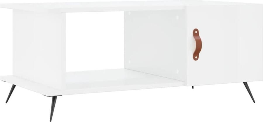 VidaXL Salontafel 90x50x40 cm bewerkt hout hoogglans wit Salontafel Houten Salontafel Witte Salontafel Hoogglans Salontafel Living Room Furniture