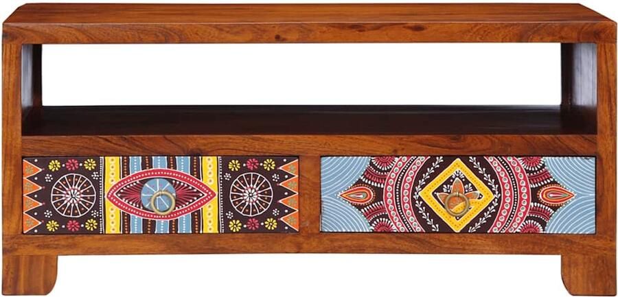 The Living Store Salontafel 90x50x40 cm massief acaciahout Salontafel Acacia Houten Meubels Tv Tafellaar Bijzettafel Living Room Furniture