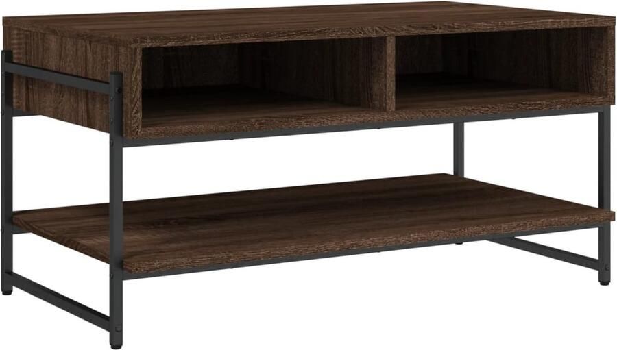 VidaXL Salontafel 90x50x45 cm bewerkt hout bruin eikenkleur Salontafel Houten Salontafel Bruine Salontafel Eikenhouten Salontafel Living Room Furniture