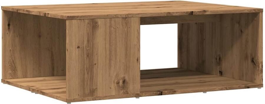 The Living Store Salontafel 90x67x33 cm bewerkt hout artisanaal eikenkleurig Salontafel Bijzettafel Houten Salontafel Eiken Meubels Living Room Furniture
