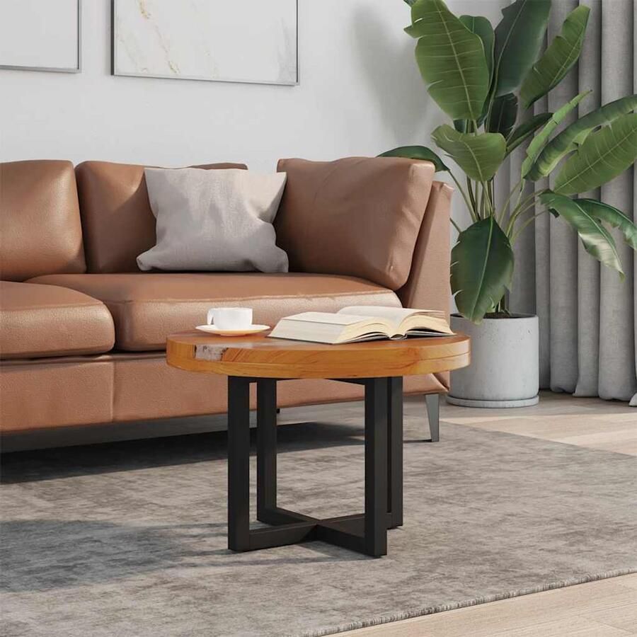 VidaXL Salontafel Massief teakhout 60 cm Salontafel Houten Salontafel Teakhouten Salontafel Mangoholzen Salontafel Vintage Salontafel